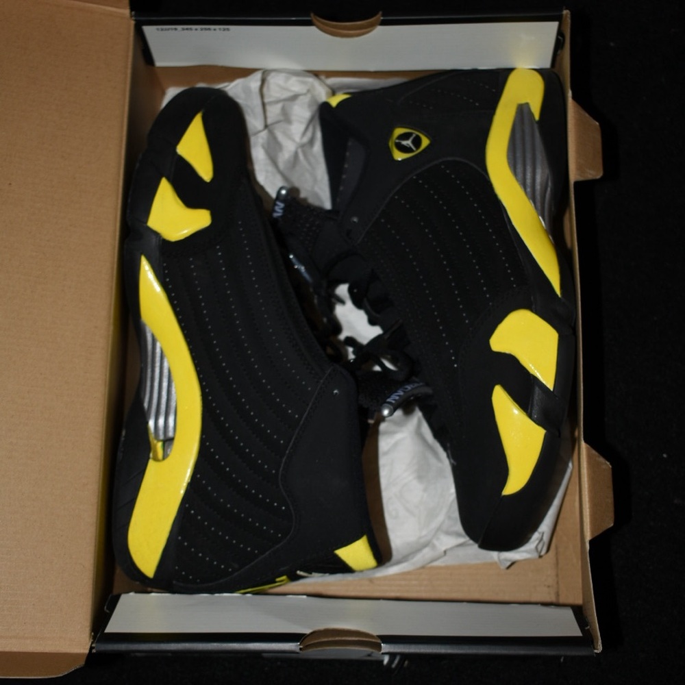 Jordan Black and Yellow Sneakers